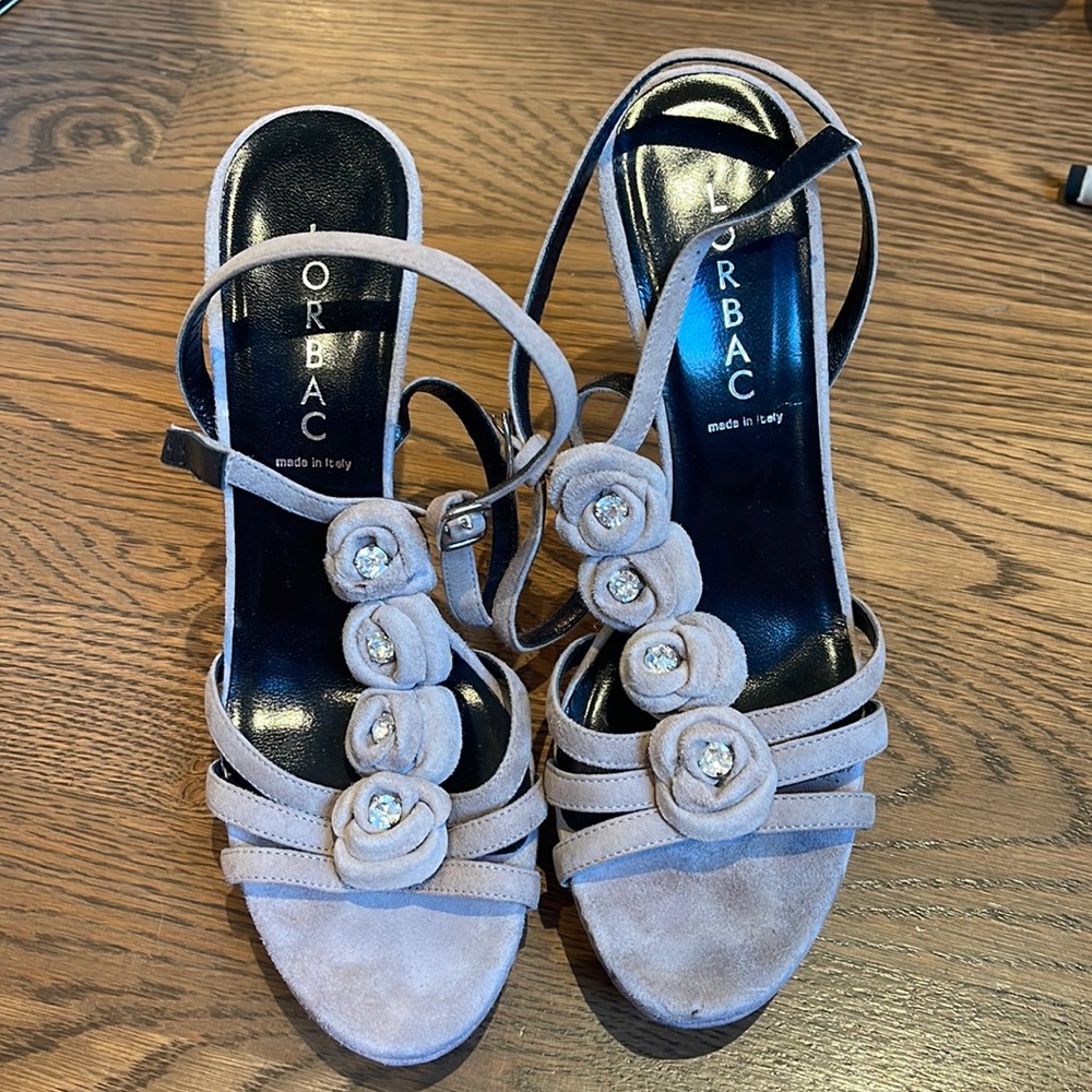 LORBAC ITALY GREY SUEDE HEEL